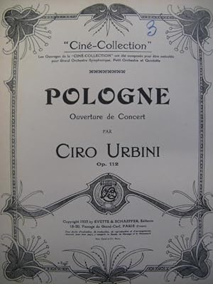 URBINI Ciro Pologne op112 Orchestre 1923