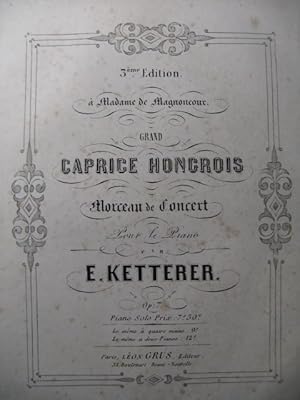 Image du vendeur pour KETTERER Eugne Caprice Hongrois Piano ca1850 mis en vente par partitions-anciennes