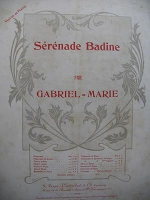 GABRIEL Marie Sérénade Badine Piano Violon