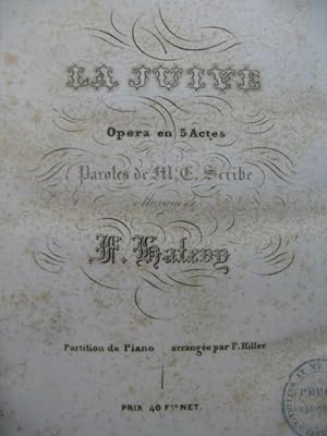 HALÉVY F. La Juive Opera Chant Piano 1835