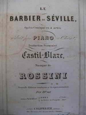 ROSSINI Gioachino Le Barbier de Seville Opéra ca1850