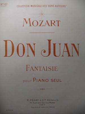 MOZART W. A. Don Juan Fantaisie Piano