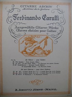 CARULLI F. Petits Duos No 4 à 6 pour 2 Guitares