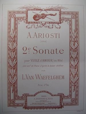 ARIOSTI A. Sonate No 2 Alto Piano 1896