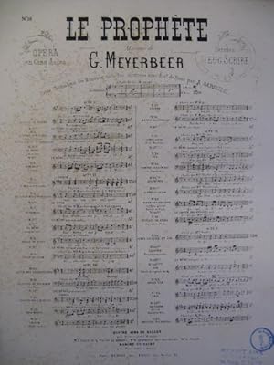 MEYERBEER G. Le Prophète Duo Chant Piano ca1860