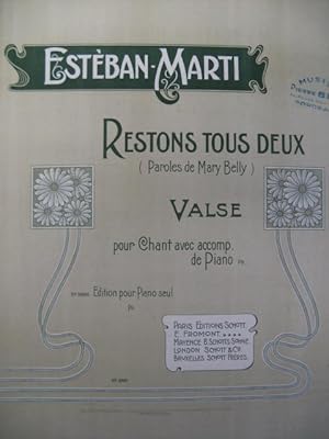 Immagine del venditore per ESTEBAN-MARTI Restons tous deux Piano venduto da partitions-anciennes