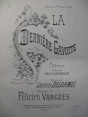 Seller image for VARGUES Flicien La Dernire Gavotte Chant Piano for sale by partitions-anciennes