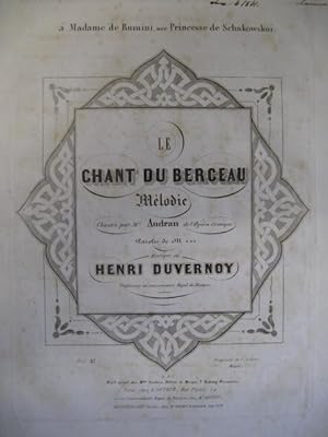 Seller image for DUVERNOY Henry Le Chant du Berceau Chant Piano XIXe for sale by partitions-anciennes