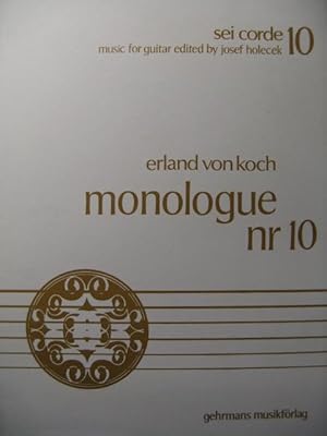 VON KOCH Erland Monolog 10 Dédicace Guitare 1978