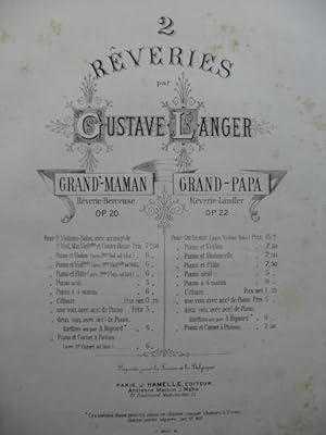 Image du vendeur pour LANGER Gustave Grand-Papa Piano mis en vente par partitions-anciennes