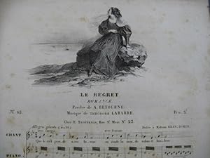 Seller image for LABARRE Thodore Le Regret Romance Chant Piano ca1830 for sale by partitions-anciennes