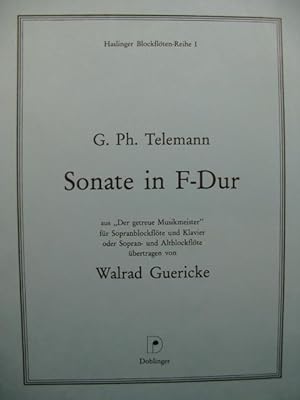 TELEMANN G. P. Sonate in F dur Flûte à bec Piano