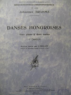 BRAHMS Johannes Danses Hongroises 1er Cahier Piano 1948