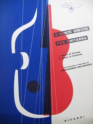 MILIARESSIS Gerassimos 2 Danze Greche Dédicace Guitare 1958