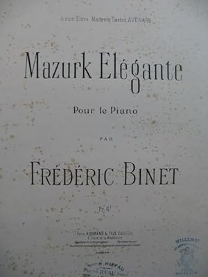 BINET Frédéric Mazurk Elégante Piano