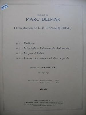 DELMAS Marc La Giaour No 3 Le Pas d'Héva Orchestre 1929