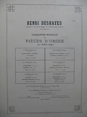 DESHAYES Henri 2 Andantes Orgue 1894