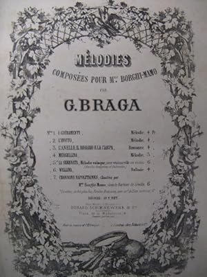 Seller image for BRAGA G. La Serenata Piano Chant Violon ou Violoncelle XIXe for sale by partitions-anciennes