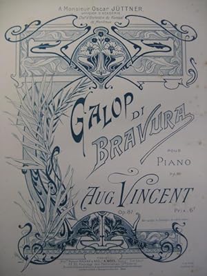 Bild des Verkufers fr VINCENT Auguste Galop di Bravura Piano zum Verkauf von partitions-anciennes
