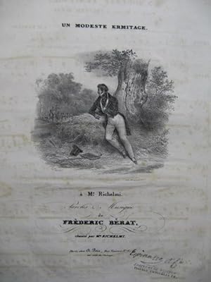 Seller image for BRAT Frdric Un Modeste Ermitage Chant Piano ca1840 for sale by partitions-anciennes