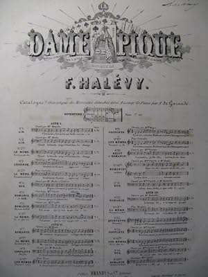 Seller image for HALVY F. La Dame de Pique No 4 Chant Piano ca1850 for sale by partitions-anciennes
