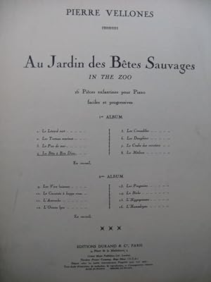 Immagine del venditore per VELLONES Pierre Au Jardin des Btes Sauvages No 4 La Bte  Bon Dieu Piano venduto da partitions-anciennes
