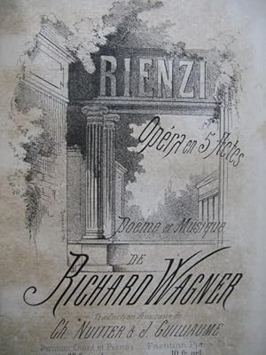 WAGNER Richard Rienzi Opera Chant Piano ca1870