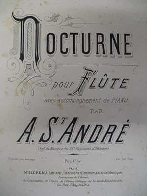 SAINT ANDRÉ A. Nocturne Flûte Piano XIXe
