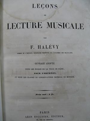 HALÉVY F. Lecture Musicale PANSERON A. Solfège d'Artiste ca1860