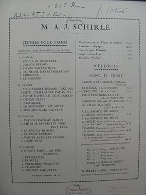 SCHIRLÉ Auguste L'esclave Chant Piano Dédicace 1933