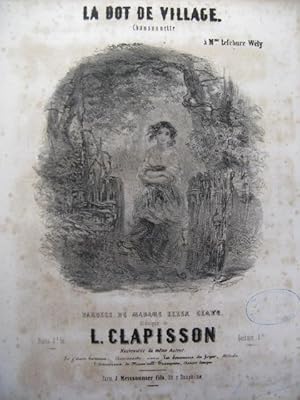 Bild des Verkufers fr CLAPISSON L. La Dot de Village Chant Piano ca1860 zum Verkauf von partitions-anciennes