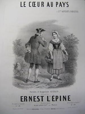 Image du vendeur pour L'PINE Ernest Le C?ur au Pays Chant Piano ca1850 mis en vente par partitions-anciennes