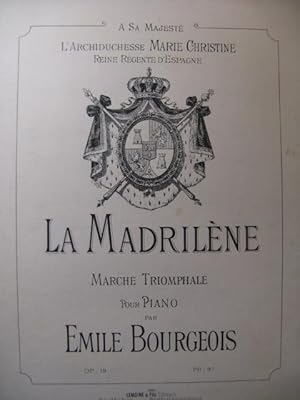 Seller image for BOURGEOIS Emile La Madrilne Piano 1889 for sale by partitions-anciennes