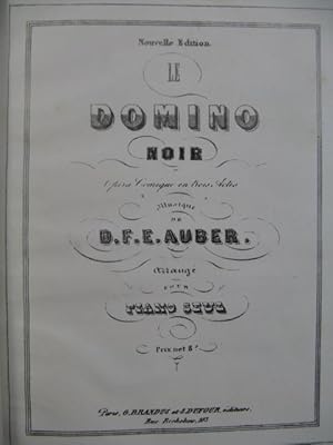 AUBER D. F. E. Le Domino Noir Opéra Piano solo XIXe