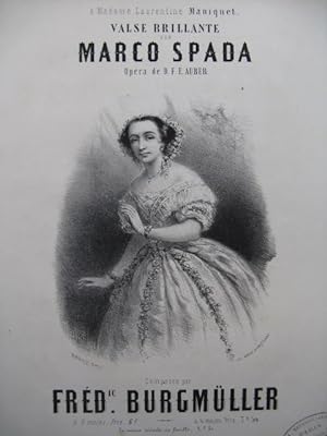 Seller image for BURGMULLER Frdric Valse Marco Spada Piano 4 mains 1853 for sale by partitions-anciennes