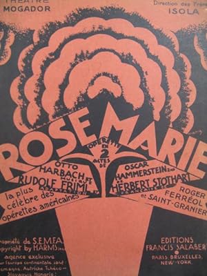 FRIML R. et STOTHART H. Rose Marie Operette 1927