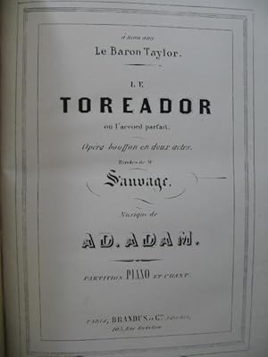 ADAM Adolphe Le Toreador Opéra 1850