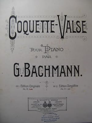 Bild des Verkufers fr BACHMANN Georges Coquette-Valse Piano XIXe zum Verkauf von partitions-anciennes