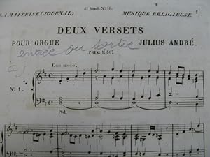 ANDRÉ Julius Deux Versets Orgue XIXe