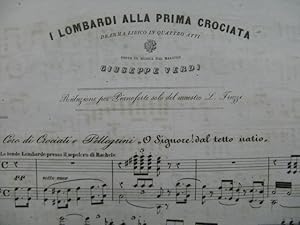Immagine del venditore per VERDI Giuseppe I Lombardi alla Prima Crociata No 15 Piano solo 1843 venduto da partitions-anciennes