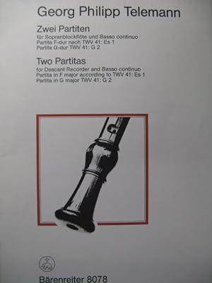 TELEMANN G. P. Two Partitas Flute à bec Basse continue 1985