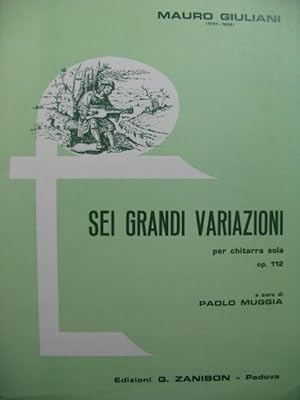 Seller image for GIULIANI Mauro Sei Grandi Variazioni Guitare 1975 for sale by partitions-anciennes