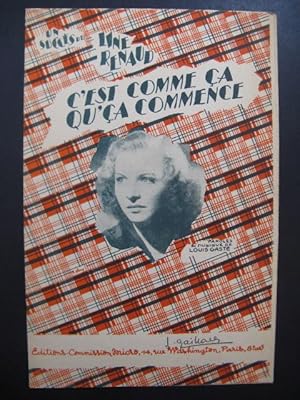 Bild des Verkufers fr C'est comme a qu'a commence Line Renaud 1947 zum Verkauf von partitions-anciennes