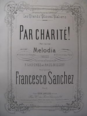 Seller image for SANCHEZ Francesco Par Charit Chant Piano ca1875 for sale by partitions-anciennes