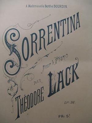 Imagen del vendedor de LACK Thodore Sorrentina Piano 1885 a la venta por partitions-anciennes