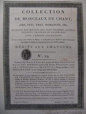 Collection de Morceaux de Chant n° 24 Chant Harpe ou Piano ca1805
