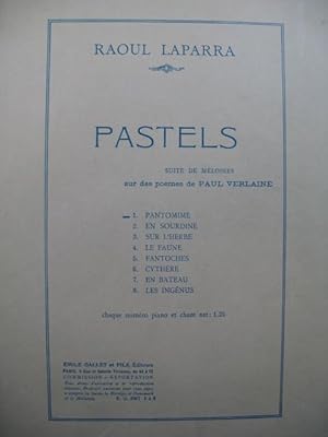 Imagen del vendedor de LAPARRA Raoul Pantomime Chant Piano 1927 a la venta por partitions-anciennes