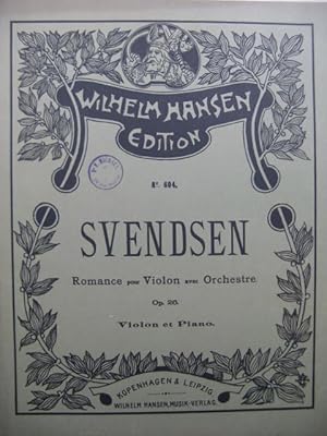 SVENDSEN Johann Romanze Violon Piano ca1900