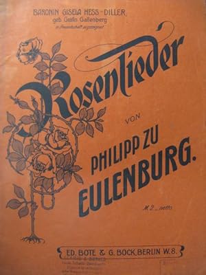 Imagen del vendedor de EULENBURG Ph. Rosenlieder Chant Piano 1888 a la venta por partitions-anciennes