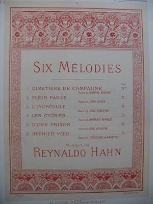 HAHN Reynaldo L'Incrédule Chant Piano ca1894